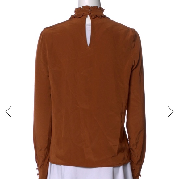 Sézane Jules silk ruffle turtleneck Caramel - 4 / 36 - Picture 3 of 4